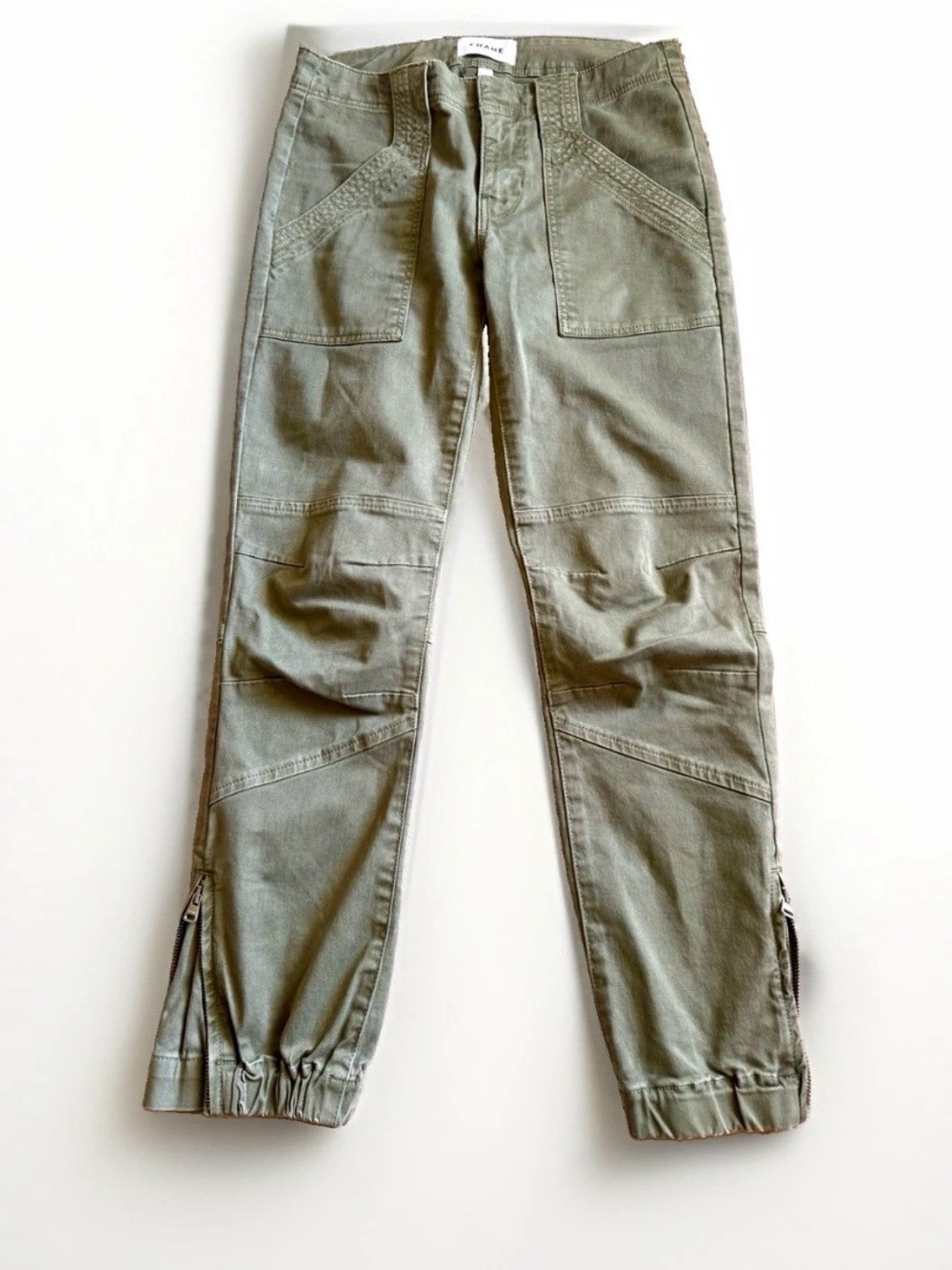 Frame Denim Olive Green Cargo Joggers women